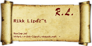 Rikk Lipót névjegykártya